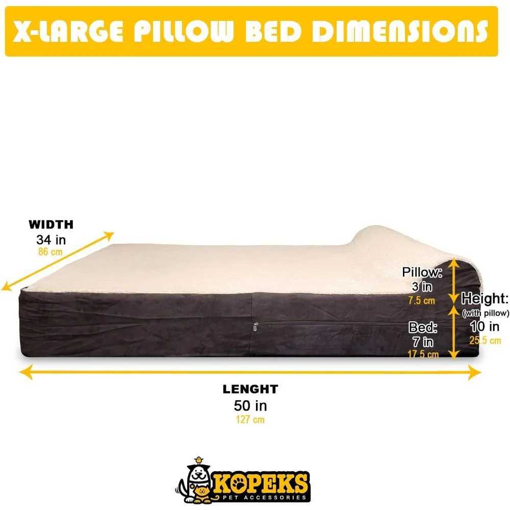 7-inch thick memory foam pet bed with removable cover and no waterproof lining X250412