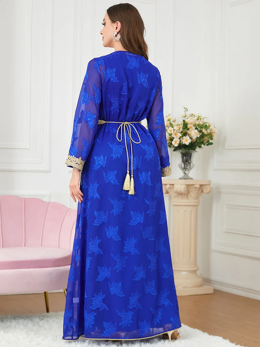 Abaya Dubai Muslim Dress y Ramadan Kaftan Islamic Kimono Robe Women Caftan Marocain Maxi Party Abayas 250411