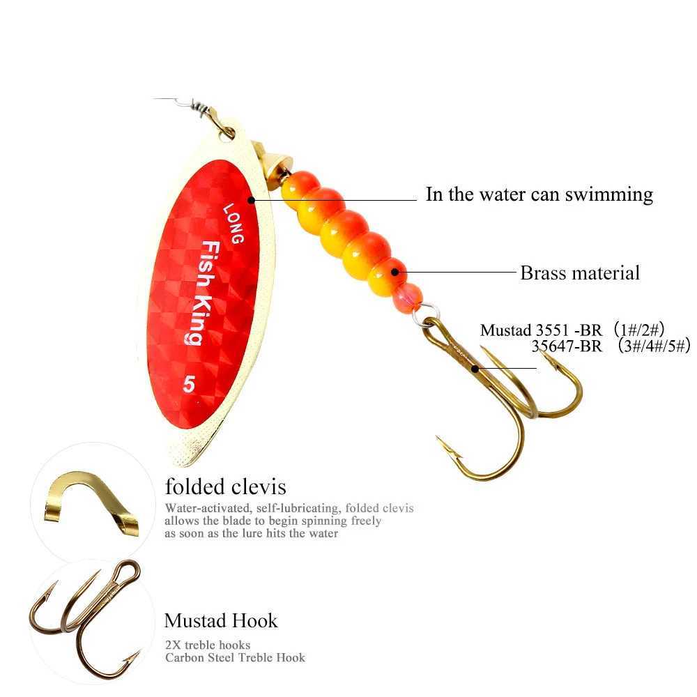 1pcs Spinner Lure Bait with Hooks Pesca Wobblers Metal Fishing Lure 4.5g/7.0g/12.5g/17.4g/27.1g Artificial Spoon Lures Bass Z250411
