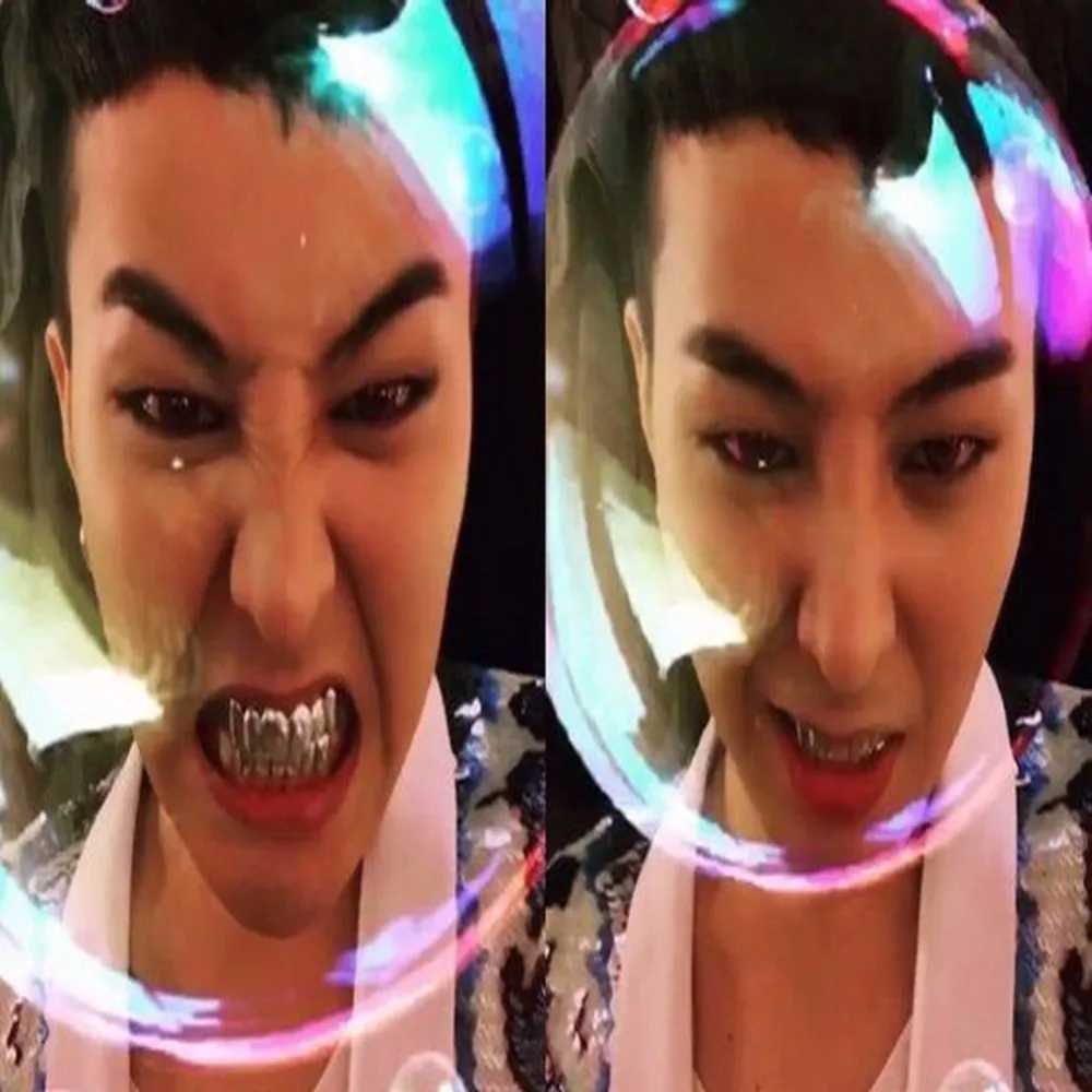 Jinao silver plated hip-hop teeth used for oral Grilz covers top and bottom grill sets vampire teeth for Halloween and Christmas party sets W250412