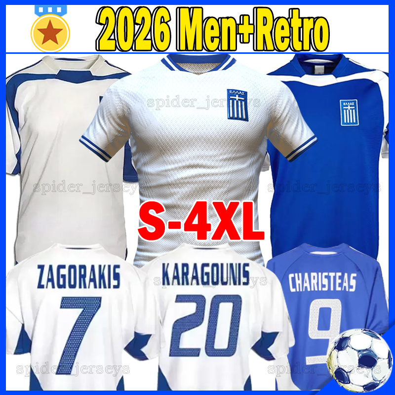 XXXL 4XL 26 27 Greece Soccer Jerseys national football team Retro 2004 Football Shirts TZOLIS BAKASETAS PAVLIDIS KOURBELIS 2026 MANTALOS TSIMIKAS Men Uniforms