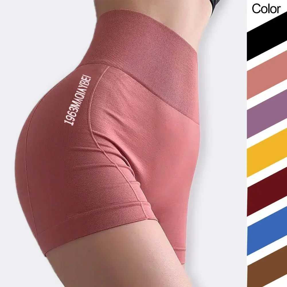 Womens short fitness shorts womens cycling jogging fitness high waist push ups gym shorts legs womens yoga clothes Y250412