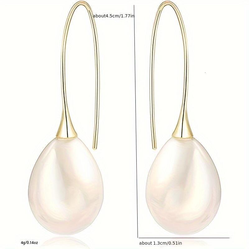 Elegant Gold-Tone Teardrop Earrings - 4g Ultra-Light, Must-Have Accessory for Every Outfit
