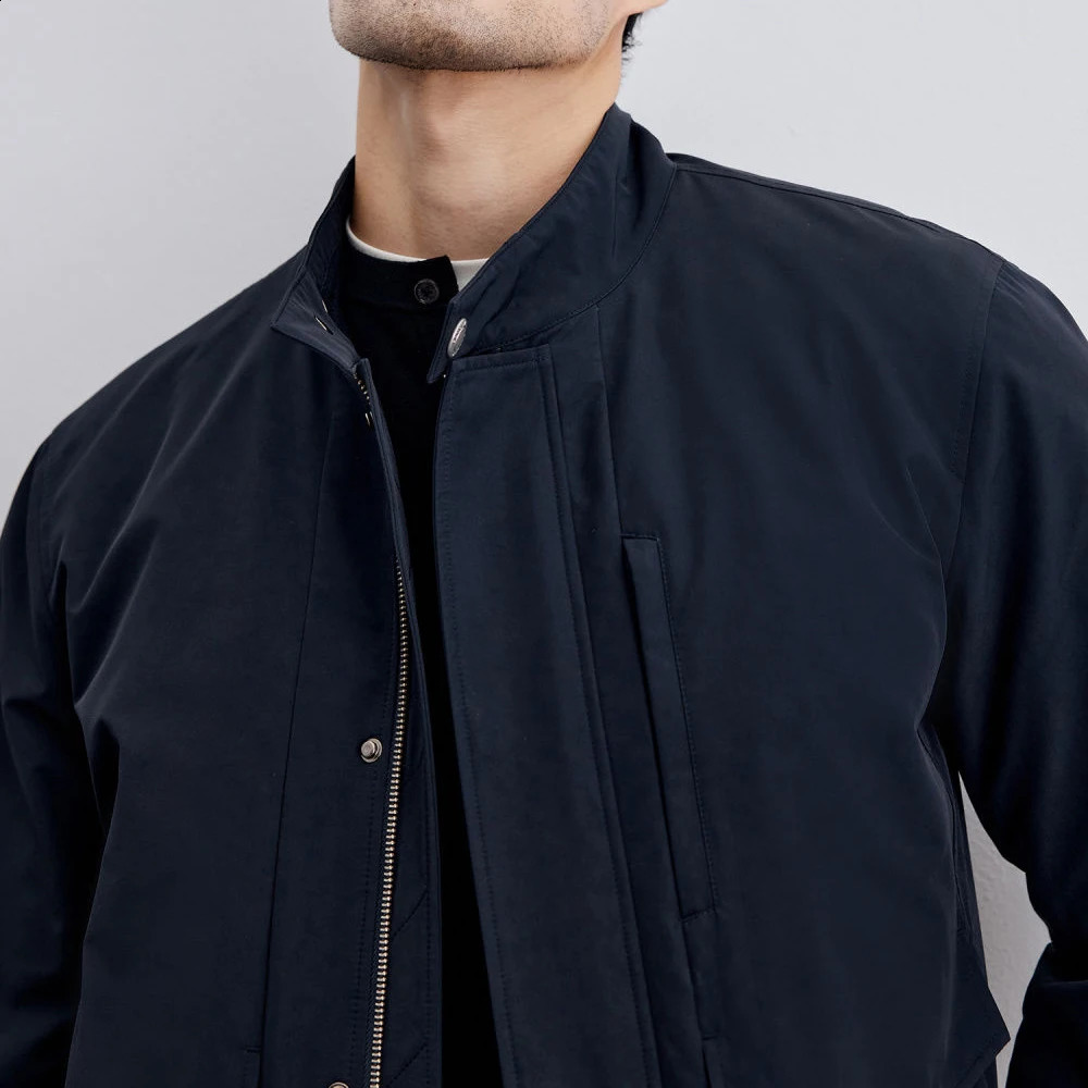 Mens jacket with flap pockets and ribbed bottom swing autumn business and leisure elite Communicating Versatile Outfit mens clothing 250411