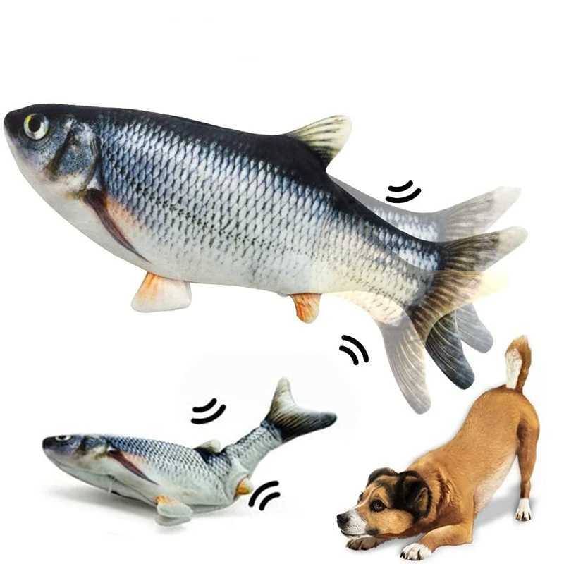 High Quality Cat dog toy fish USB charging electric cushion simulates fish interactive training teeth grinding pet chewing toy T2504012
