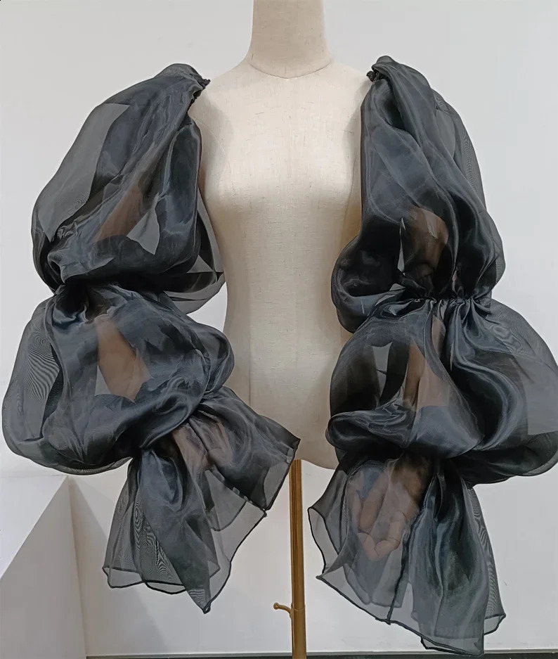 Organza Party Sleeves Formal Gloves Puffy Ruffles Wedding Sleeves Bride Accessory Special Ocn Accessories 250408