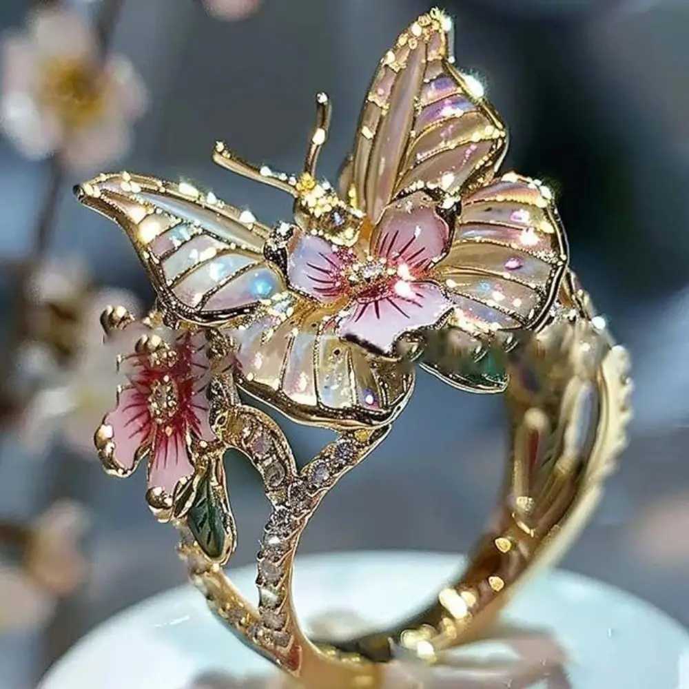 High quality jewelry decoration butterfly ring craftsmanship does not fade retro ring gift finger decorationXJ250412
