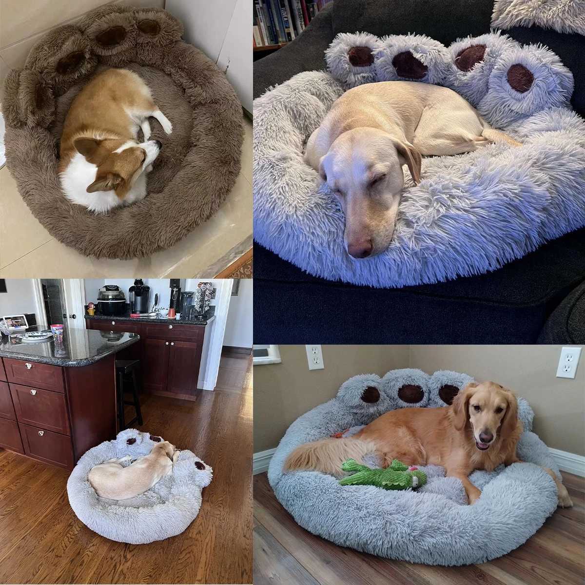 Furry dog bed plush dog house accessories pet products large dog bed sofa basket small pad cat pad small dog pet X250412