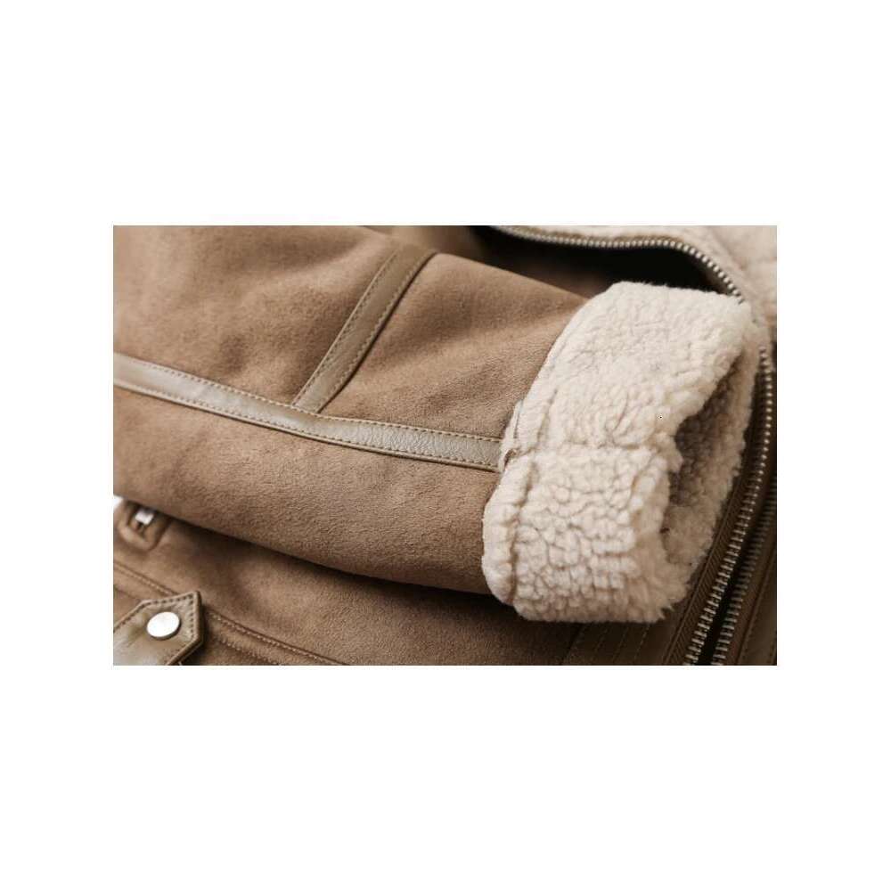 Designer Clothes ZACK RAIN Brown For Women 2023 Winter Vintage Fur Integrated Jacket Lapel Long Sleeves Jackets Female Outwears Chic