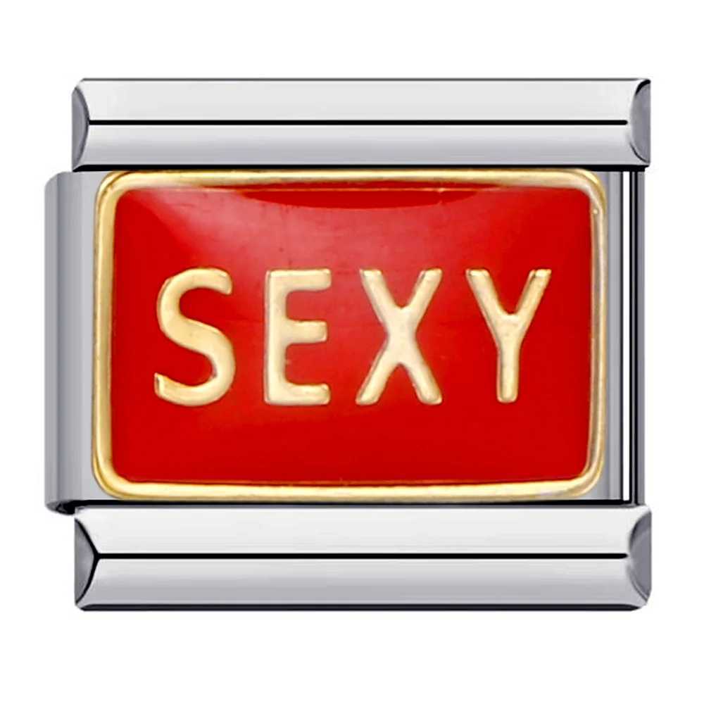 Y2K Sexy Lady ItalianCharmBracelet Stainless Steel ElasticLinkChain Kiss Lipstick High Heels Diy Making Jewelry AccessoriesC250411