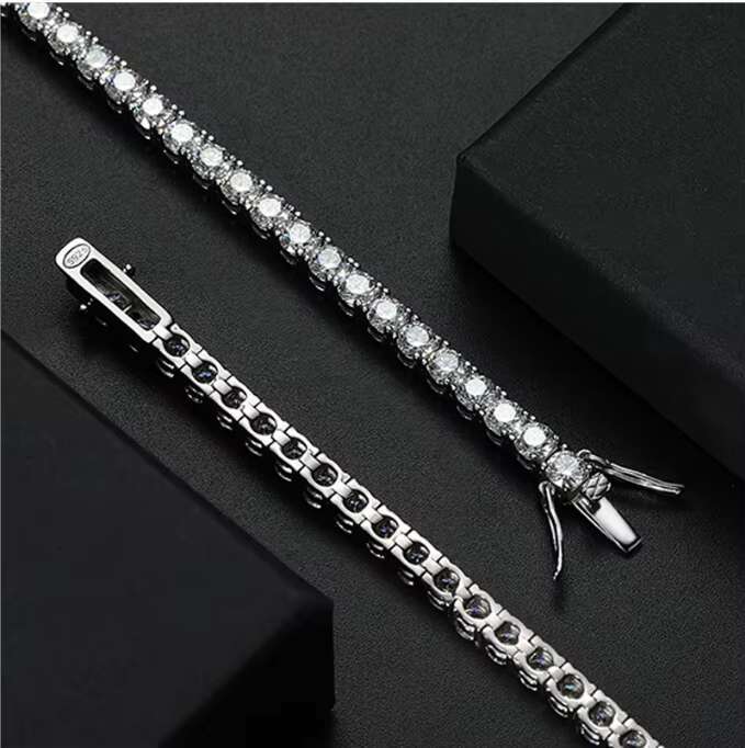 Custom 925 Silver 3 4 5 mm Iced Out Gra Certified Lab Grown Diamond Moissanite Bracelet Tennis Chain Men Women Fine Jewelry