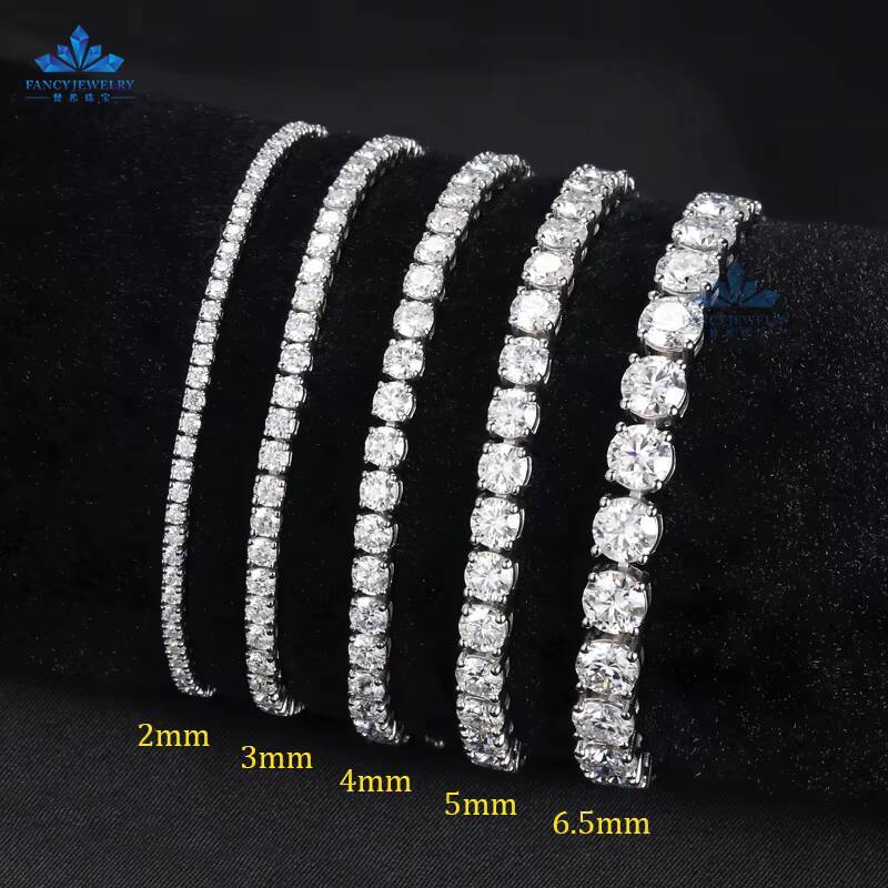 Hot Selling Pass Diamond Tester Iced Out GRA Certificates 2mm 3mm 4mm 5mm 65mm VVS1 Moissanite Diamond Tennis Chains Men