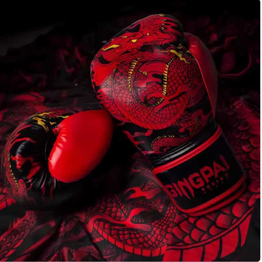 10/12/14oz Dragon Boxing Gloves Professional Adult Sanda Muay Thai Fighting Gloves Men and Women Training Sandbag Free Fight MMA Z251112