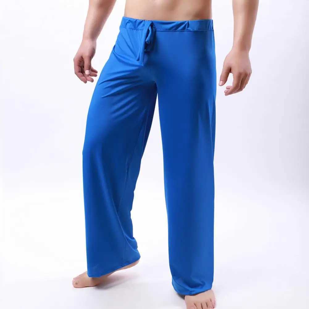 Mens yoga pants solid color elastic waistband low waist Trouser fitness training jogger loose and relaxed beach casual sports pants W250411