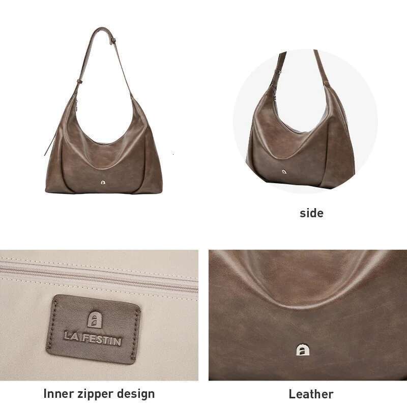 LA FESTIN Original Women's Shoulder 2025 New Designer Bags Ladies Leather Bag Large Capacity Handbags Women