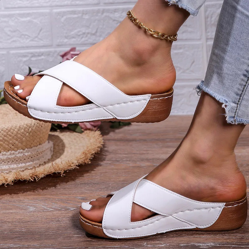 Womens Sandals 2025 Summer Shoes Women Heels Sandals Casual Indoor Outdoor Women Slippers Summer Sandals Heeled Sandalias Mujer 250402