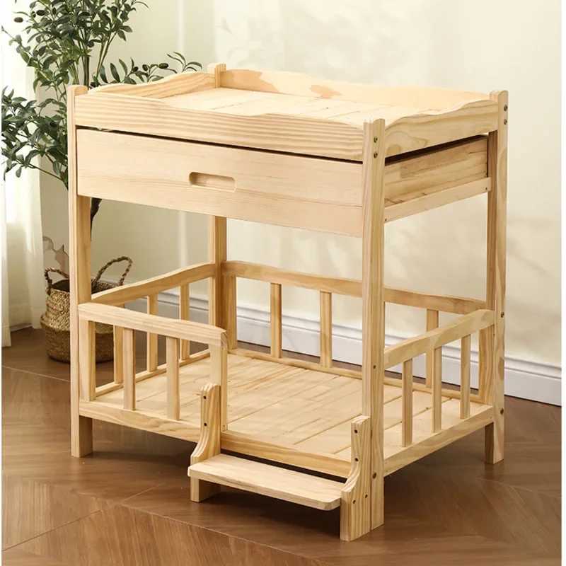 2-story solid wood princess pet bed universal cat and dog bed breathable pet shelter cat and dog climbing ladder X250412