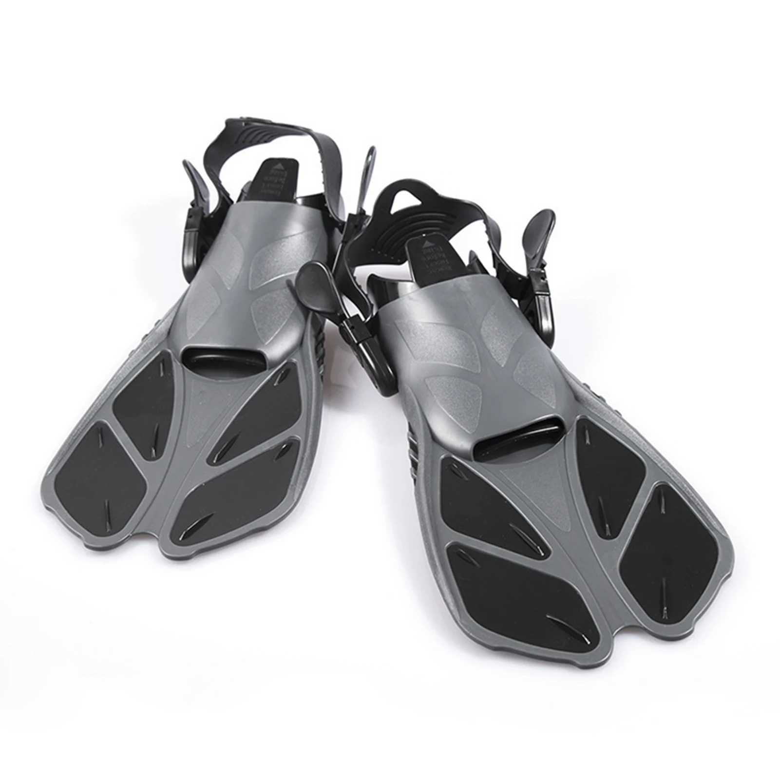 Flippers short adjustable swimming fins Scuba diving fins short mens inflatable swimming fins childrens flip finsY250412