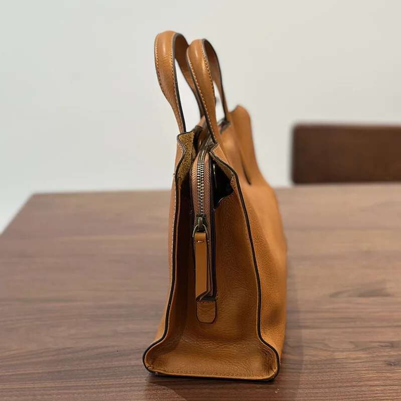 2025 Spring New Handbag Genuine Leather Casual Versatile Tote Soft Cowhide Women's Shoulder Crossbody Bag