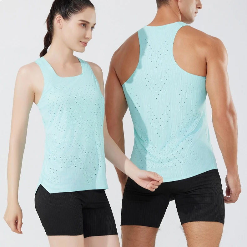 Unisex Quick-Dry Lightweight Breathable Running Vest Marathon Athletic Mesh Tank Top Square Neck Tape Seam for Training/Track 250407