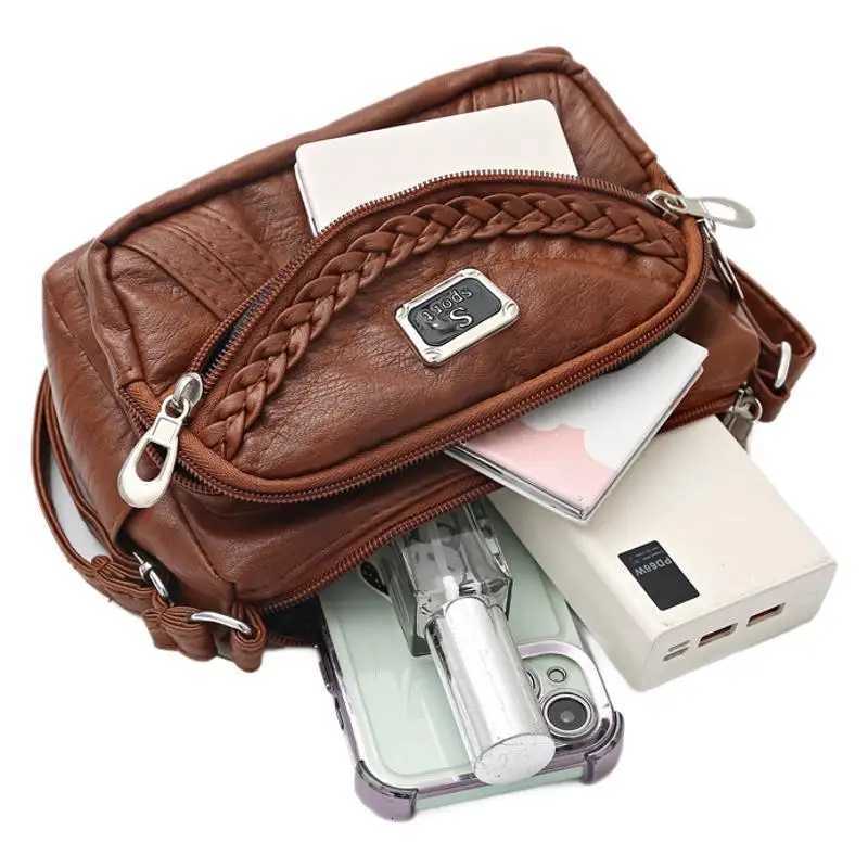 High-quality soft leather fashion trends handbag and tote bag Womens multi-pocket high-end crossbody shoulder bagT2511112