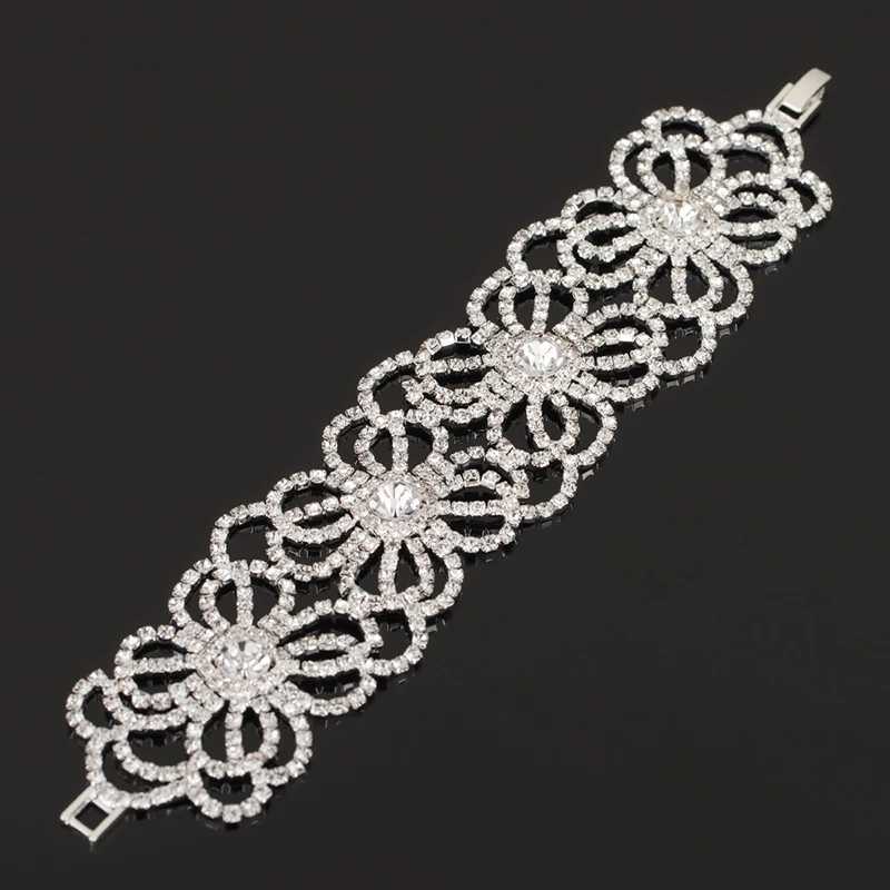 Charming bride wedding bracelet for women crystal Shiny rhinestone Wide fashion Bracelet Princess more style Jewelry B3001C250411