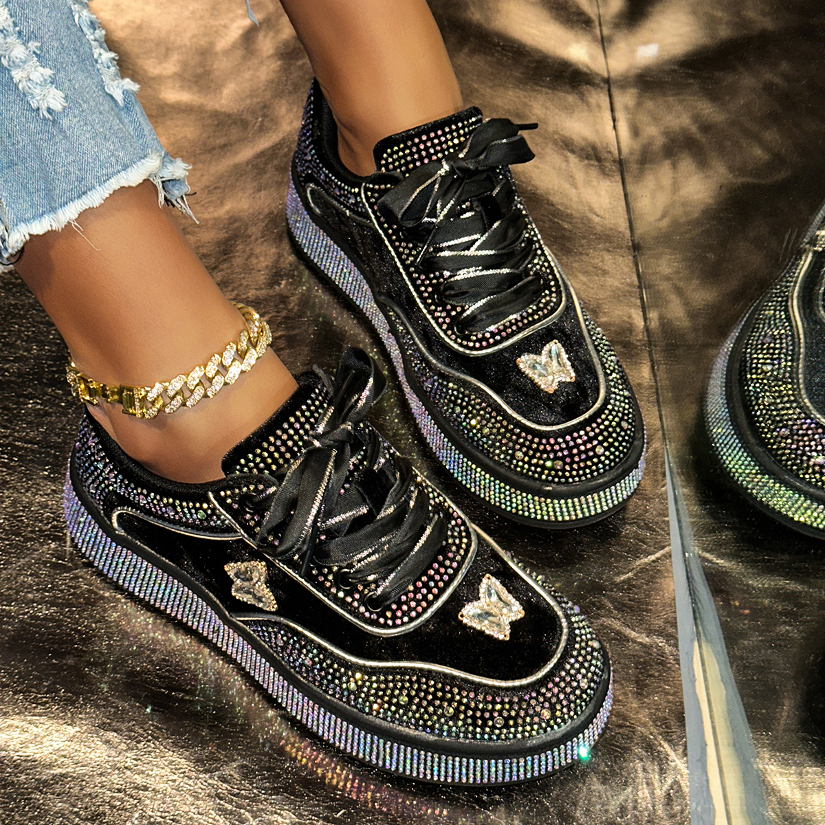 Chunky Sneakers Women Luxury Bling Running Shoes Fashion Casual Designer Breathable Height Increased Casual shoes High Quality Casual Tennis Shoes zap