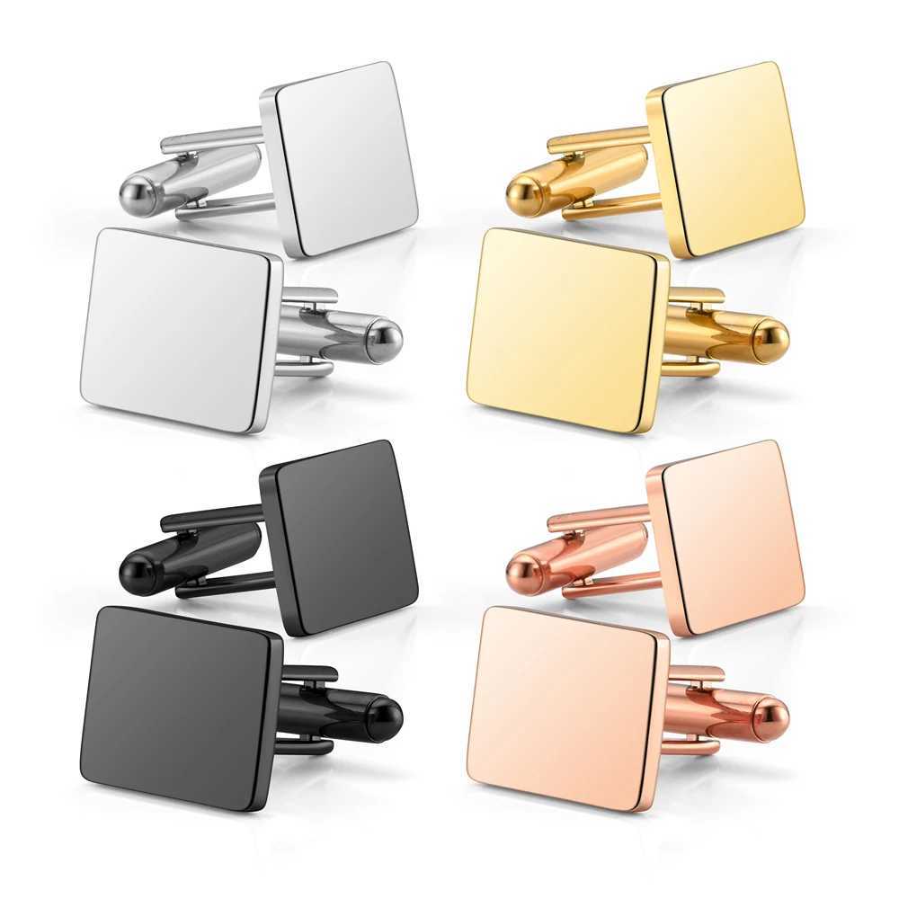 Mens blank cufflinks classic stainless steel cufflinks tailcoat shirt accessories cufflinks business wedding shirts unique jewelryT250412