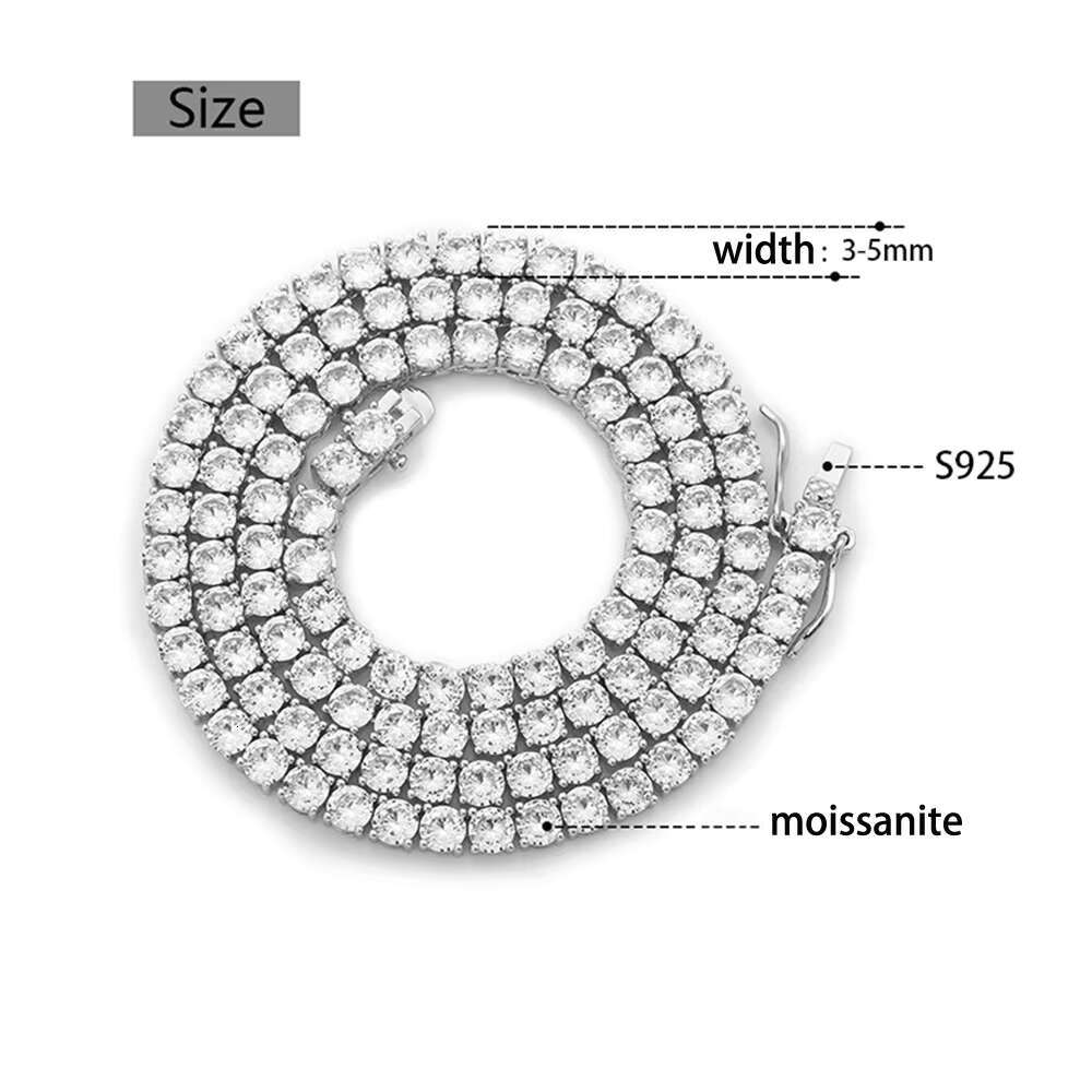 Colorful Diamond Hip Hop Fine Jewelry Silver 925 VVS Champagne Moissanite Cross Pendant Earrings Tennis Chain