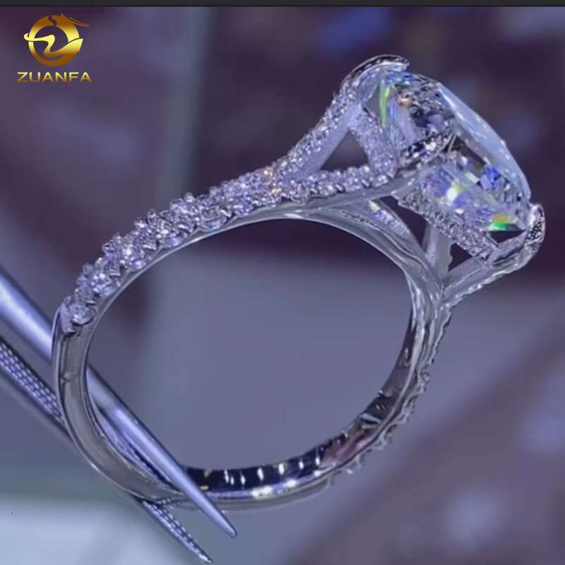 Custom Luxury Made Jewelry Manufacturers FL Moissanite Solid 10K 14K 18K Diamond Wedding Moissanite Engagement Gold Ring