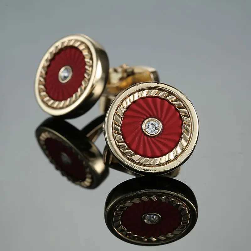DY New High end Fashion Mens Shirt Cufflinks Luxury Design Silvery Round Blue Crystal CufflinksT250412