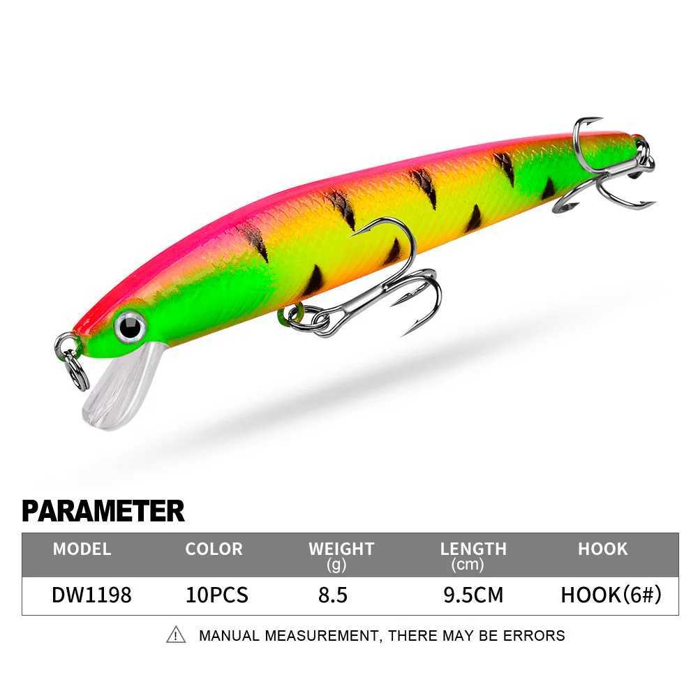 8.5g/Sinking Minnow Lure UV Color Rattling Lifelike Hard Bait Freshwater Saltwater Bass Perch Fishing Trolling Crankbait Z250411