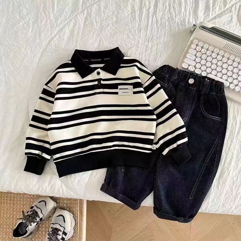 Ddmyshoesvip Boys Hoodie Collection Trendy Polo Children S Loose Bottom Shirt Boys Spring And Autumn Thin Top