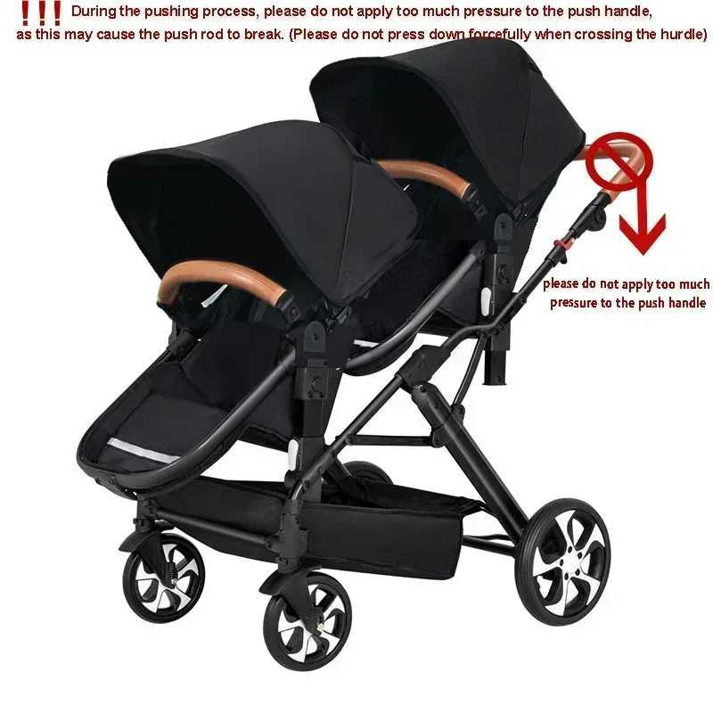 New twin baby stroller 3-in-1 with car seat base twin baby stroller with isofix detachable sleep basket baby stroller W250411