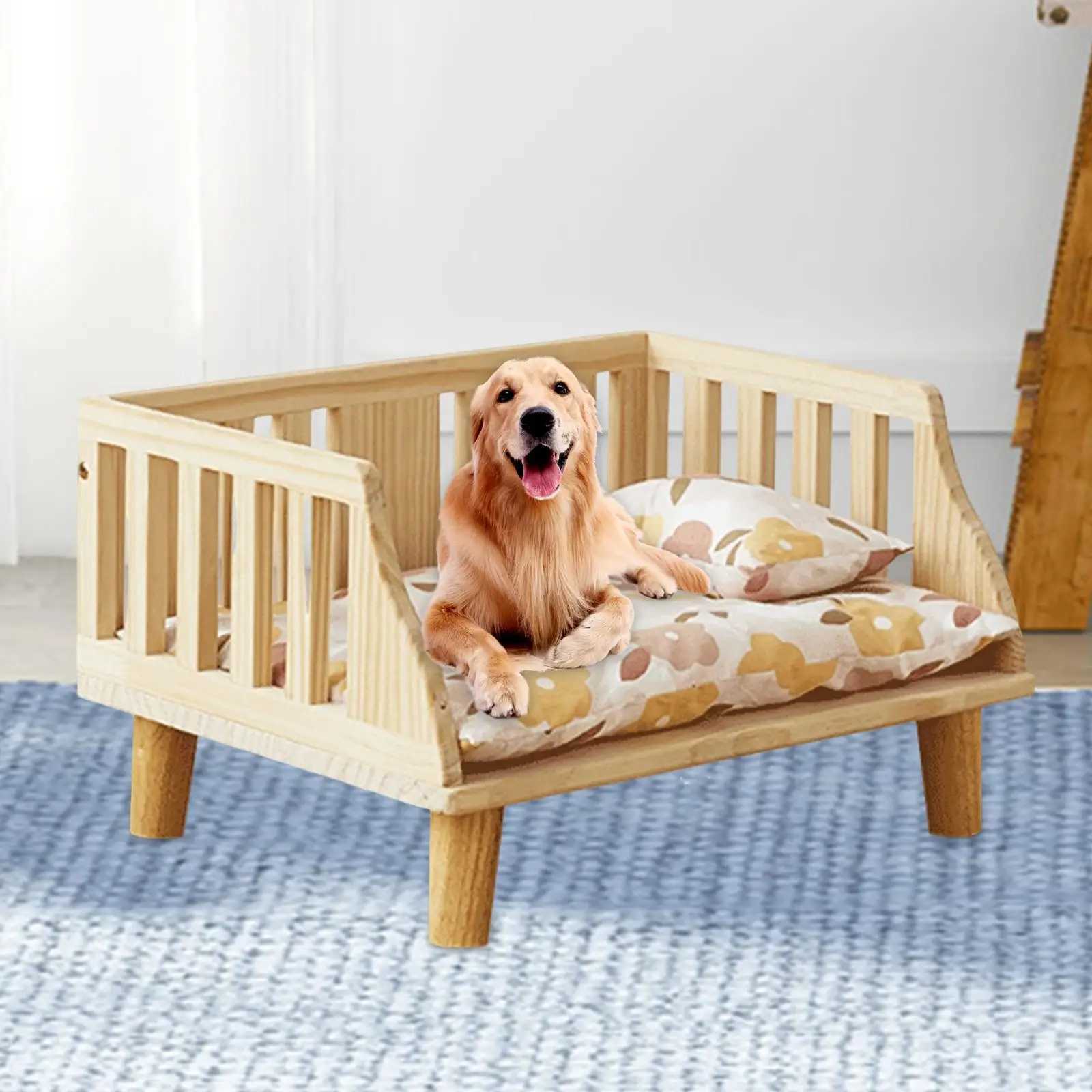 Wooden dog bed small cat all season accessories waterproof and semi enclosed X250412