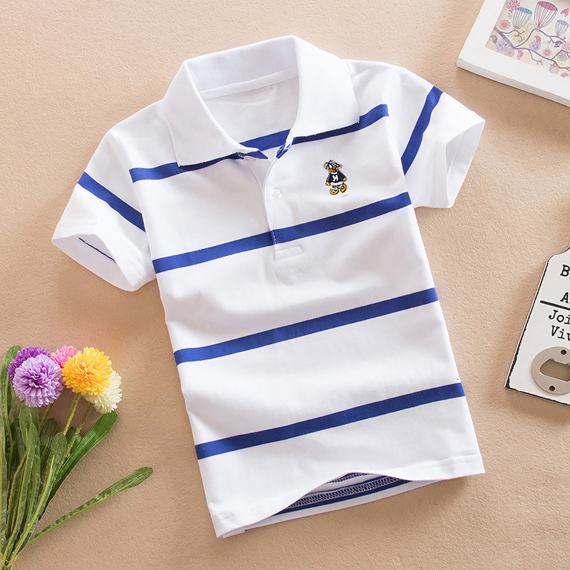 Ddmyshoesvip Children S Clothing Years Old College Style Boys T Shirt Korean Version Summer Outfit Cotton Lapel Short Sleeved Polo Shirt