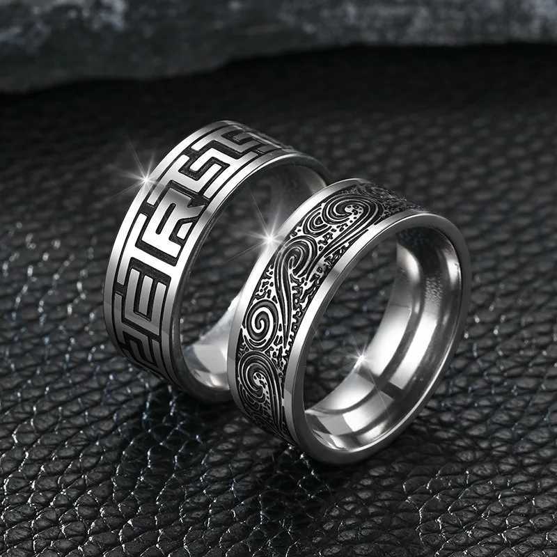 New Titanium Steel Mens Ring Vintage Style Handmade Handsome Fashion Terence Mens Ring Fathers Day Gift 2024XJ250412