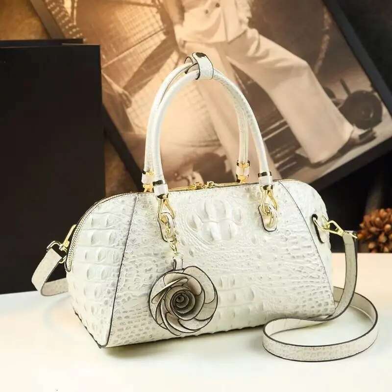 Genuine Leather Crocodile Pattern Women's Handbags Large Capacity Lady Shoulder Messenger Bag Mom Banquet Pillow Bags Fashion