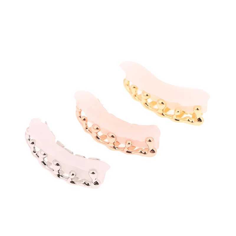 Hip Hop Waterdrop Teeth Grilz Bottom Gold Plated Smooth Tooth Cap Suitable for Womens Body Jewelry Role Playing W250412