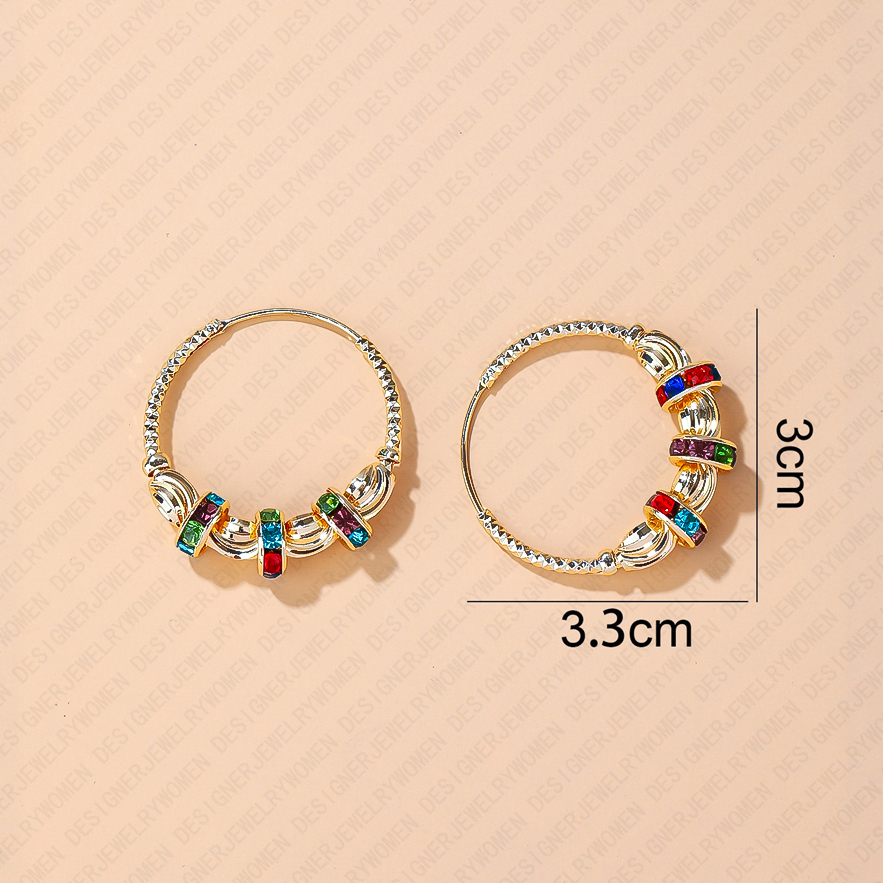 Designer Earrings Designer Earrings for Women Vintage Gold Ball Hoop Earrings Colorful Zircon Ear Hoops Luxury Jewlery Designer for Women Elegant Stat