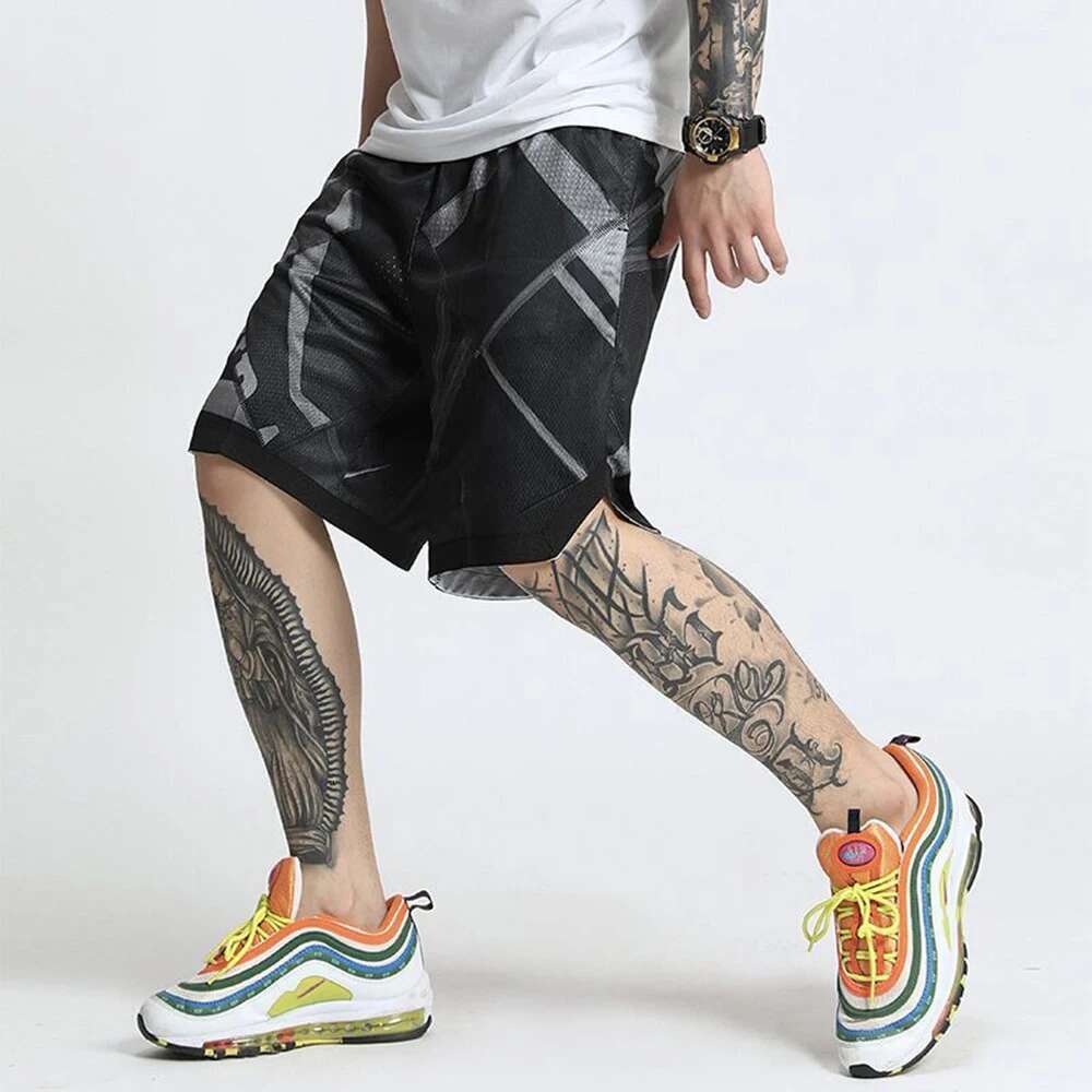 American Retro Hiphop Shorts Men's Loose High Street Bo Sports Casual Fashion Straight Five-point Pants Summer