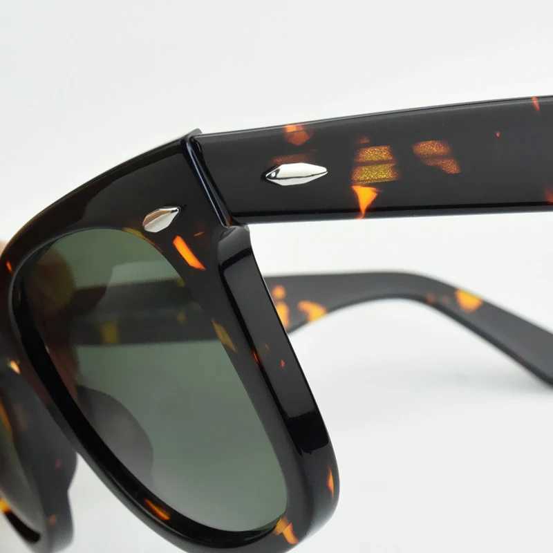 SUN glasses classics Glass lens Acetate sun glasses men Y-2140 Double rivet Design Goggles Elegant Female Square UV sunglassC250411