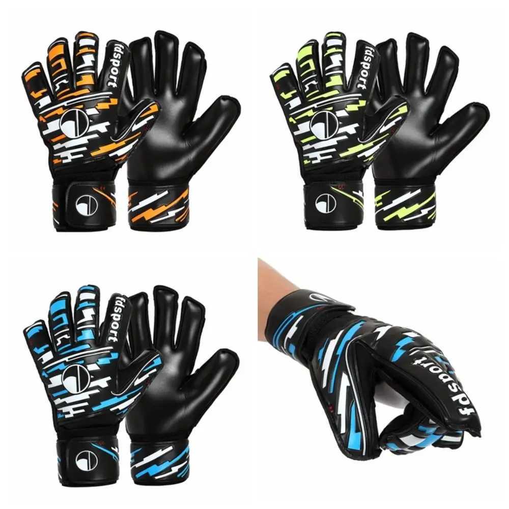 Anti slip goalkeeper gloves latex thick childrens football goalkeeper gloves adjustable breathable game goalkeeper gloves play footballXJ250412