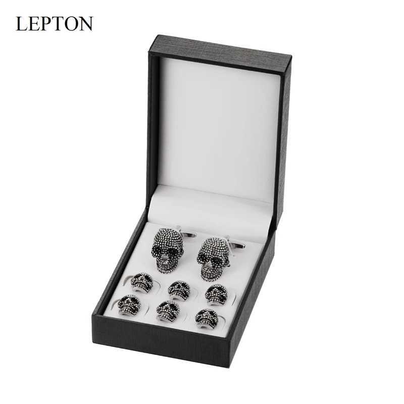 LEPTON skull cufflinks tailcoat stud set mens retro skull cufflinks mens cufflinks mens cufflinks mens gift setT250412