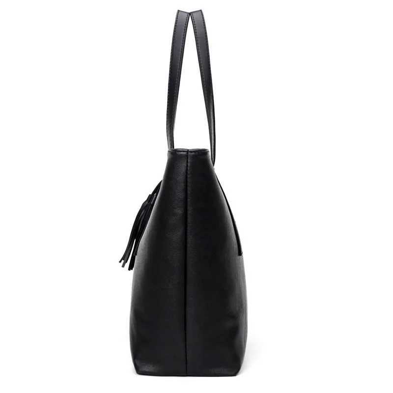 Womens large capacity handbag womens tassel design handbag luxury brand PU leather shoulder bag womens top handle Sac A MainXJ250412
