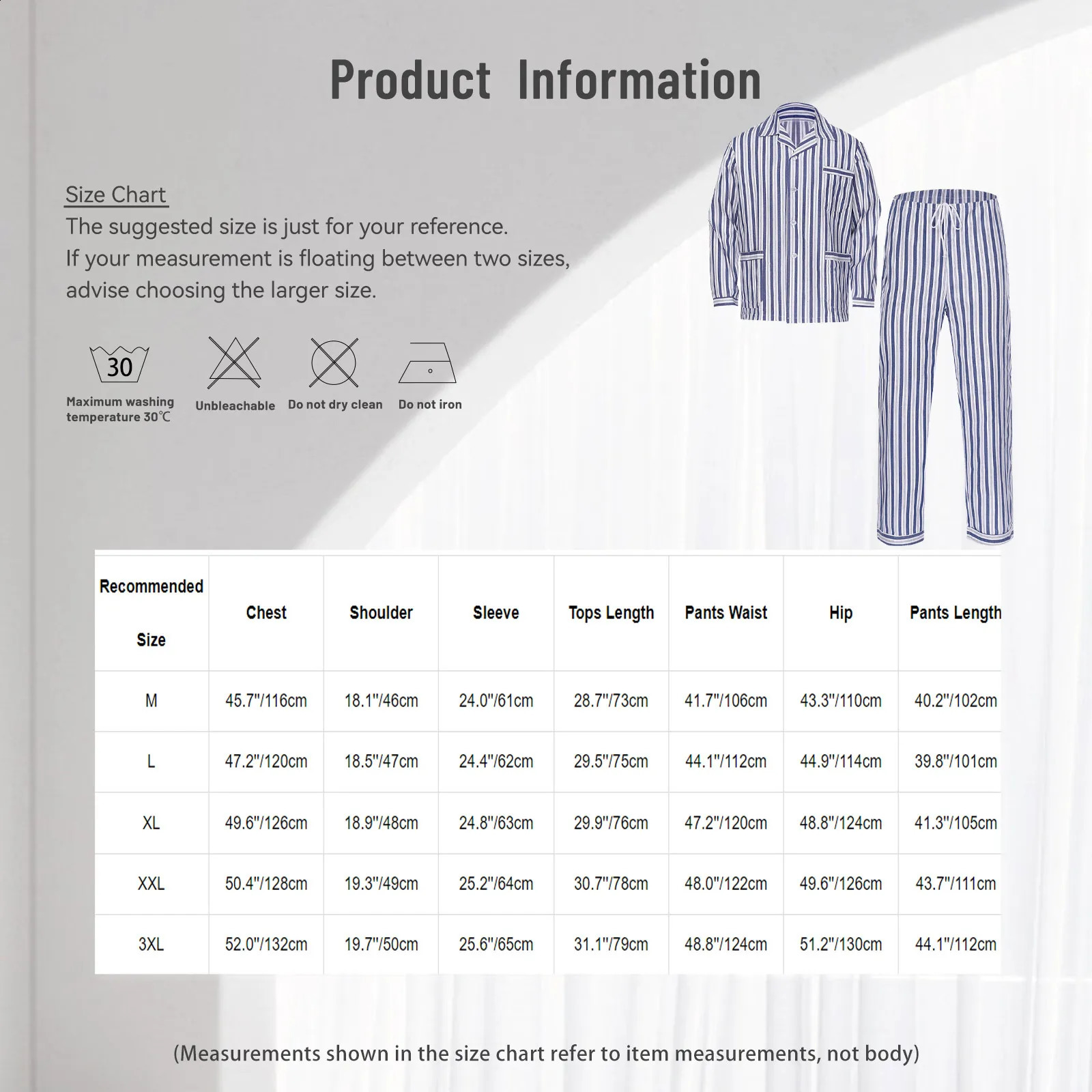 Mens cotton soft striped pajama set casual wear long sleeved button down sweater and pants set 250411