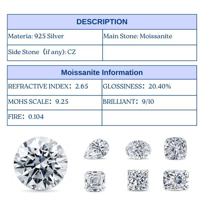 2 Carat Dazzling Moissanite Ring S925 Silver - Perfect for Christmas and Anniversary Gifts Suitable for Casual Style Ages 15