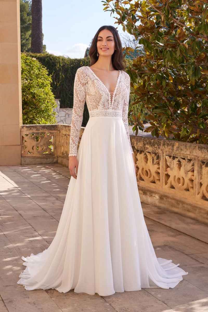 Summer Boho A Line Wedding Dress Lace Appliques Long Sleeve Bridal Gowns Customized Beach Backless Bride Dresses