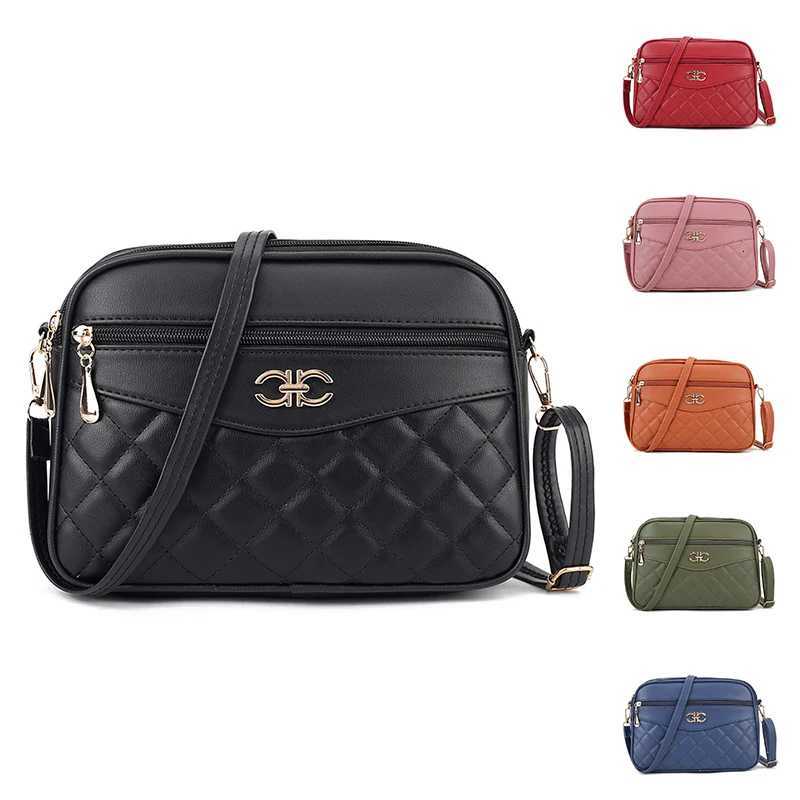 Four-layer large-capacity crossbody bag fashionable diamond-shaped single-shoulder bag versatile camera bag small square bagT2511112