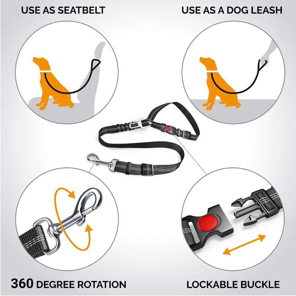 Mti function dog seat with solid 3-in-1 dog harness pet car seat with adjustable seat belt cat and dog collar Y250412